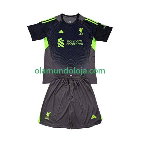 Camisola Liverpool Guarda-redes Criança Equipamento Primeiro 2025-2026 Manga Curta